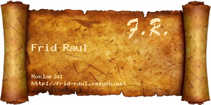 Frid Raul névjegykártya